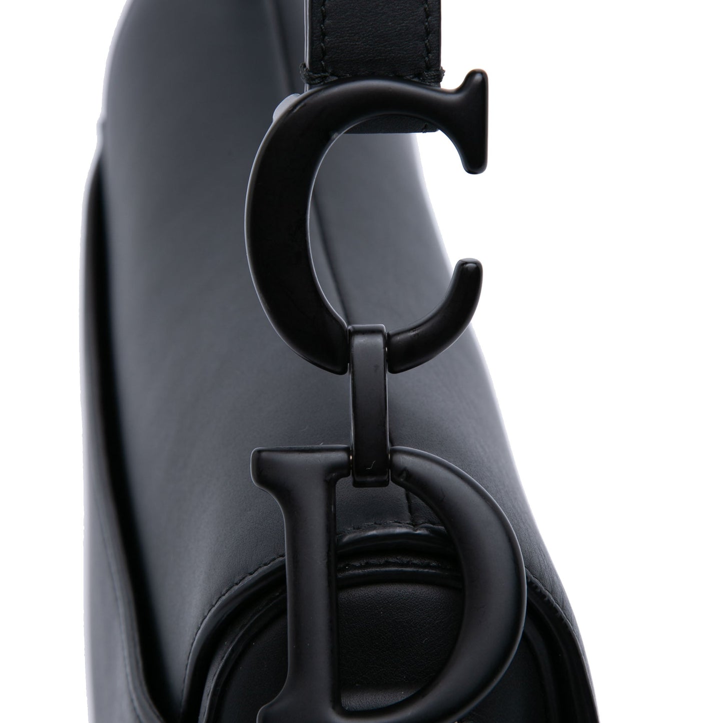 Second hand Dior Saddle Grained Calfskin Leather No Strap Handbag Black - Tabita Bags