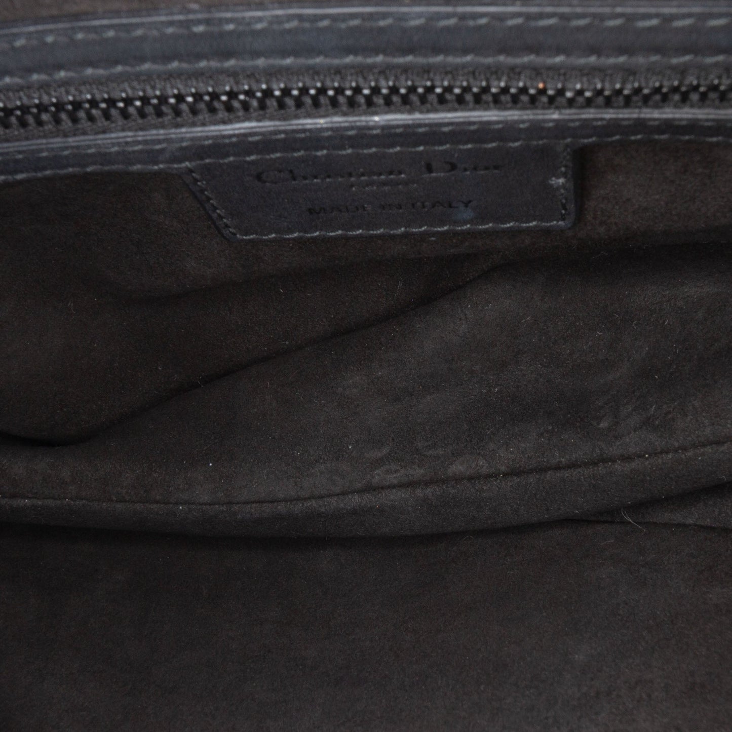 Second hand Dior Saddle Grained Calfskin Leather No Strap Handbag Black - Tabita Bags