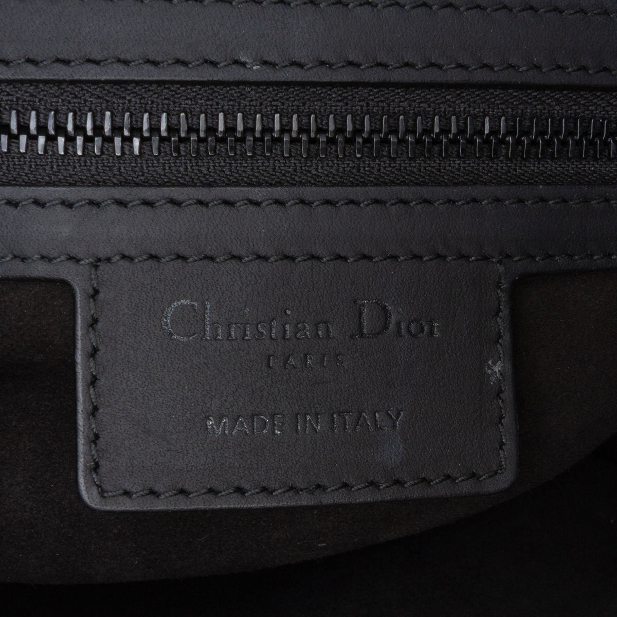 Second hand Dior Saddle Grained Calfskin Leather No Strap Handbag Black - Tabita Bags