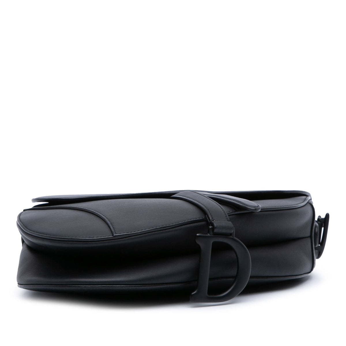 Second hand Dior Saddle Grained Calfskin Leather No Strap Handbag Black - Tabita Bags