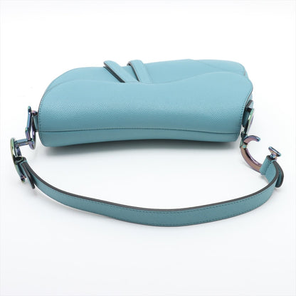Second hand Dior Saddle Grained Calfskin Leather No Strap Handbag Blue - Tabita Bags