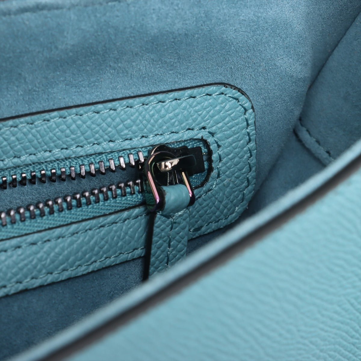 Second hand Dior Saddle Grained Calfskin Leather No Strap Handbag Blue - Tabita Bags