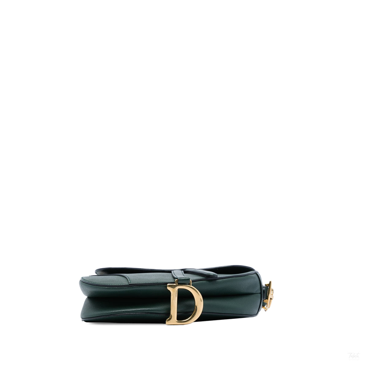 Second hand Dior Saddle Grained Calfskin Leather No Strap Handbag Green - Tabita Bags