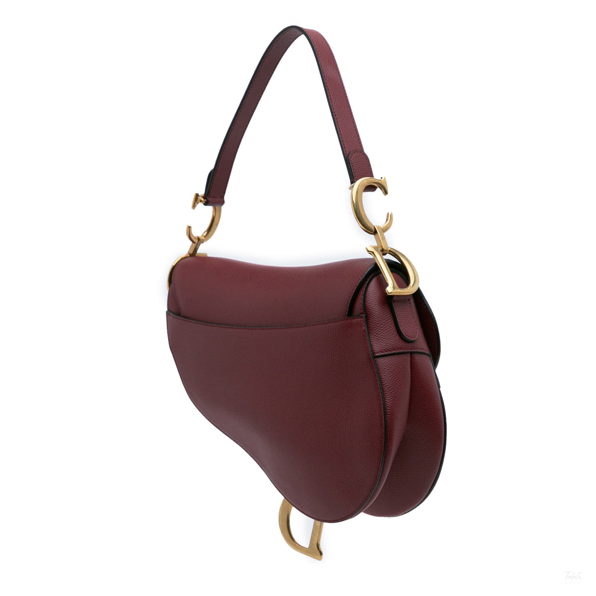 Second hand Dior Saddle Grained Calfskin Leather No Strap Handbag Red - Tabita Bags