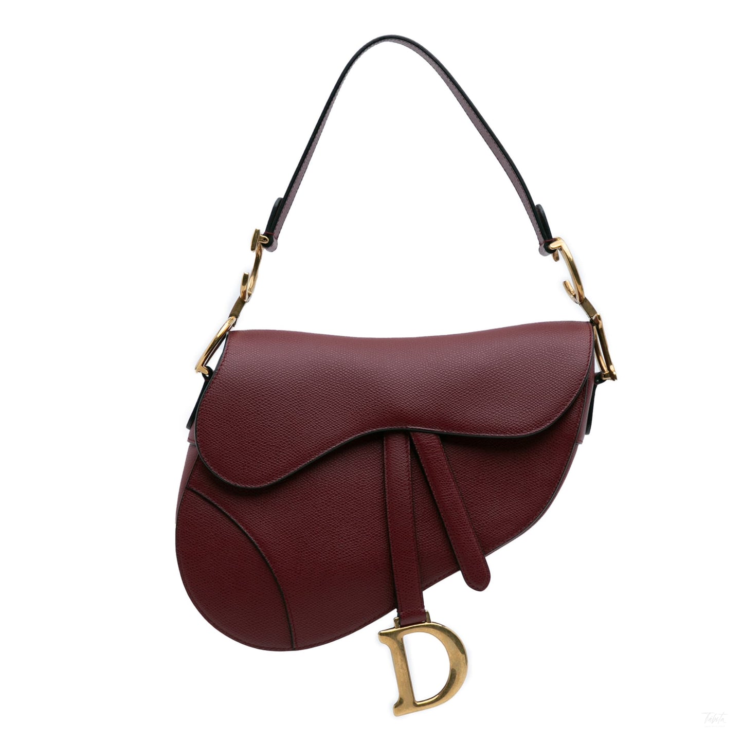 Second hand Dior Saddle Grained Calfskin Leather No Strap Handbag Red - Tabita Bags
