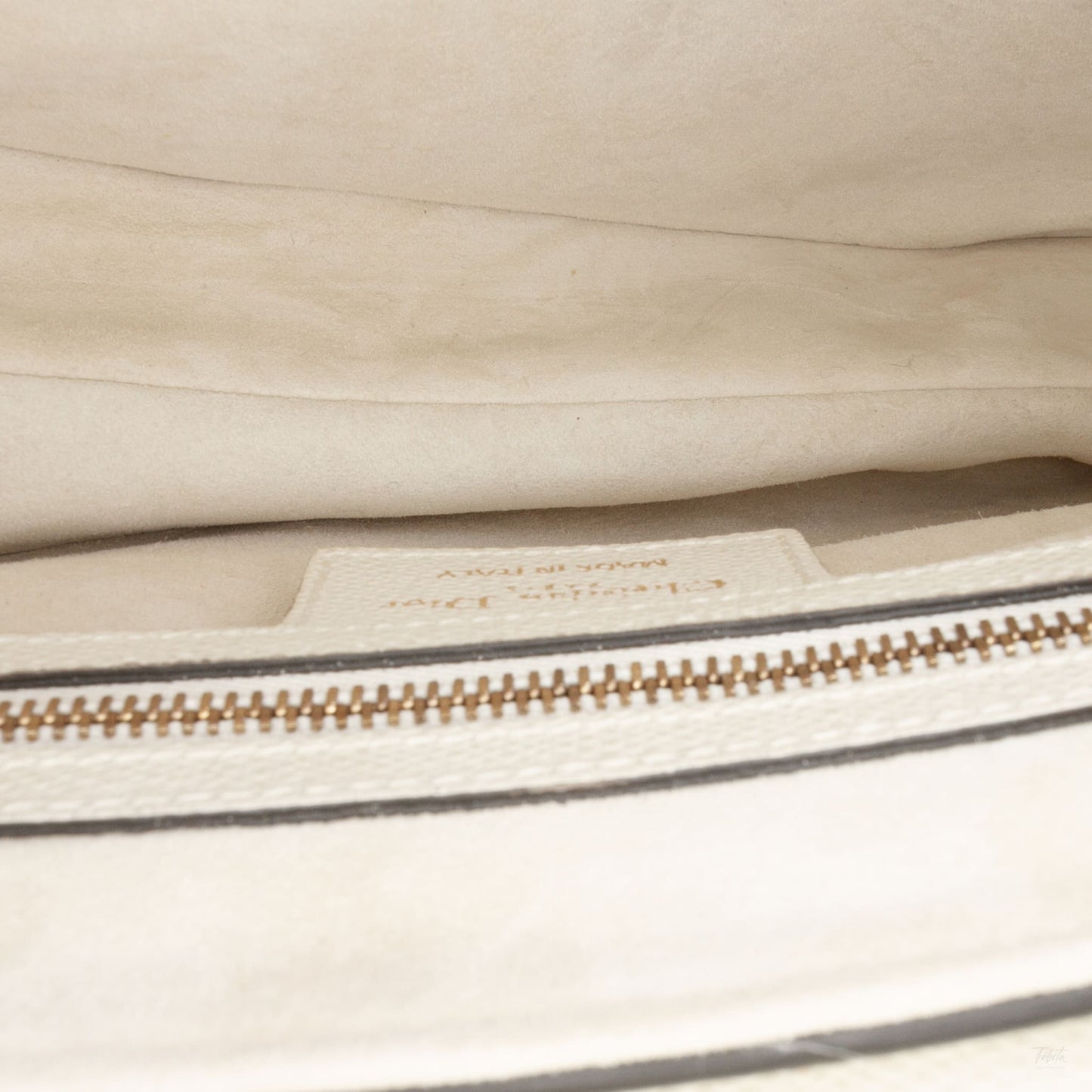 Second hand Dior Saddle Grained Calfskin Leather No Strap Handbag White - Tabita Bags