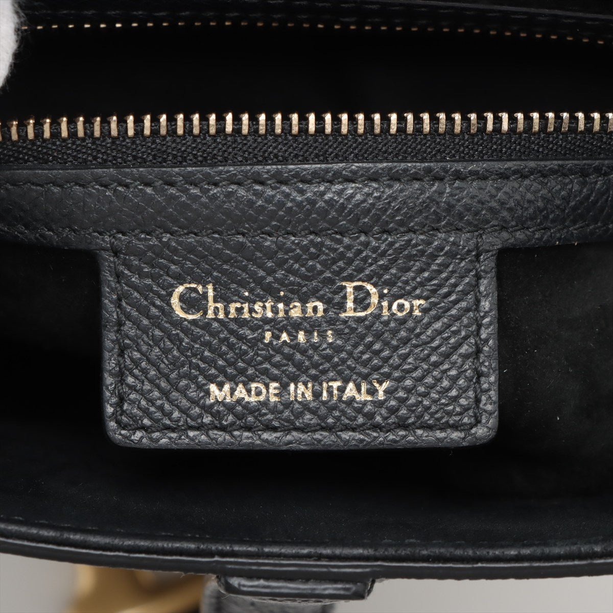 Second hand Dior Saddle Grained Calfskin Leather with Strap Handbag Black - Tabita Bags