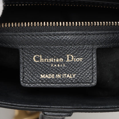 Second hand Dior Saddle Grained Calfskin Leather with Strap Handbag Black - Tabita Bags