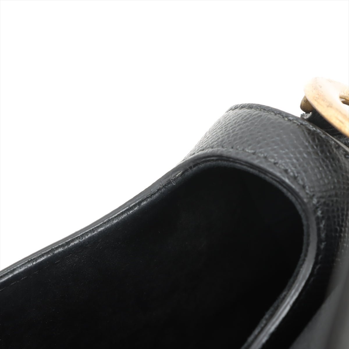 Second hand Dior Saddle Grained Calfskin Leather with Strap Handbag Black - Tabita Bags