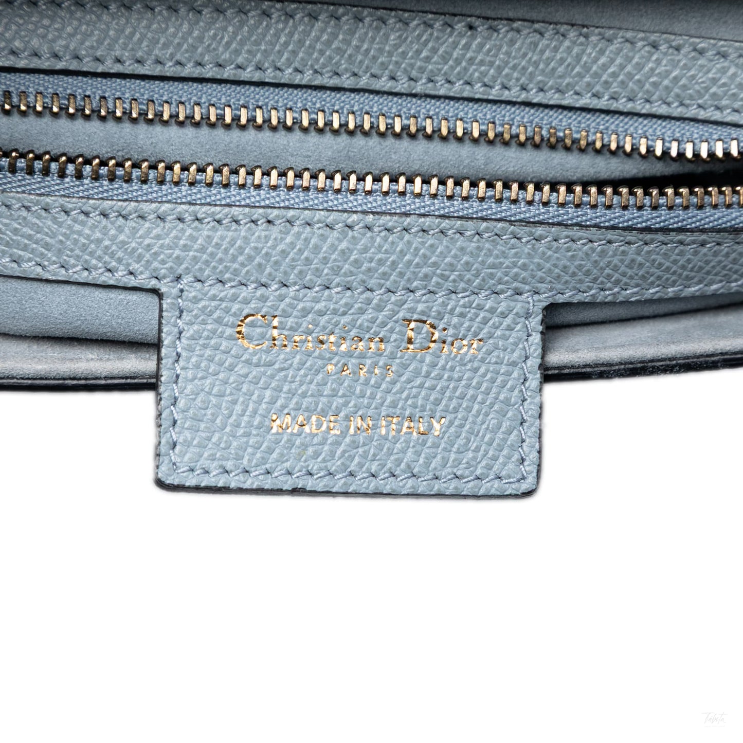 Second hand Dior Saddle Grained Calfskin Leather with strap Handbag Blue - Tabita Bags