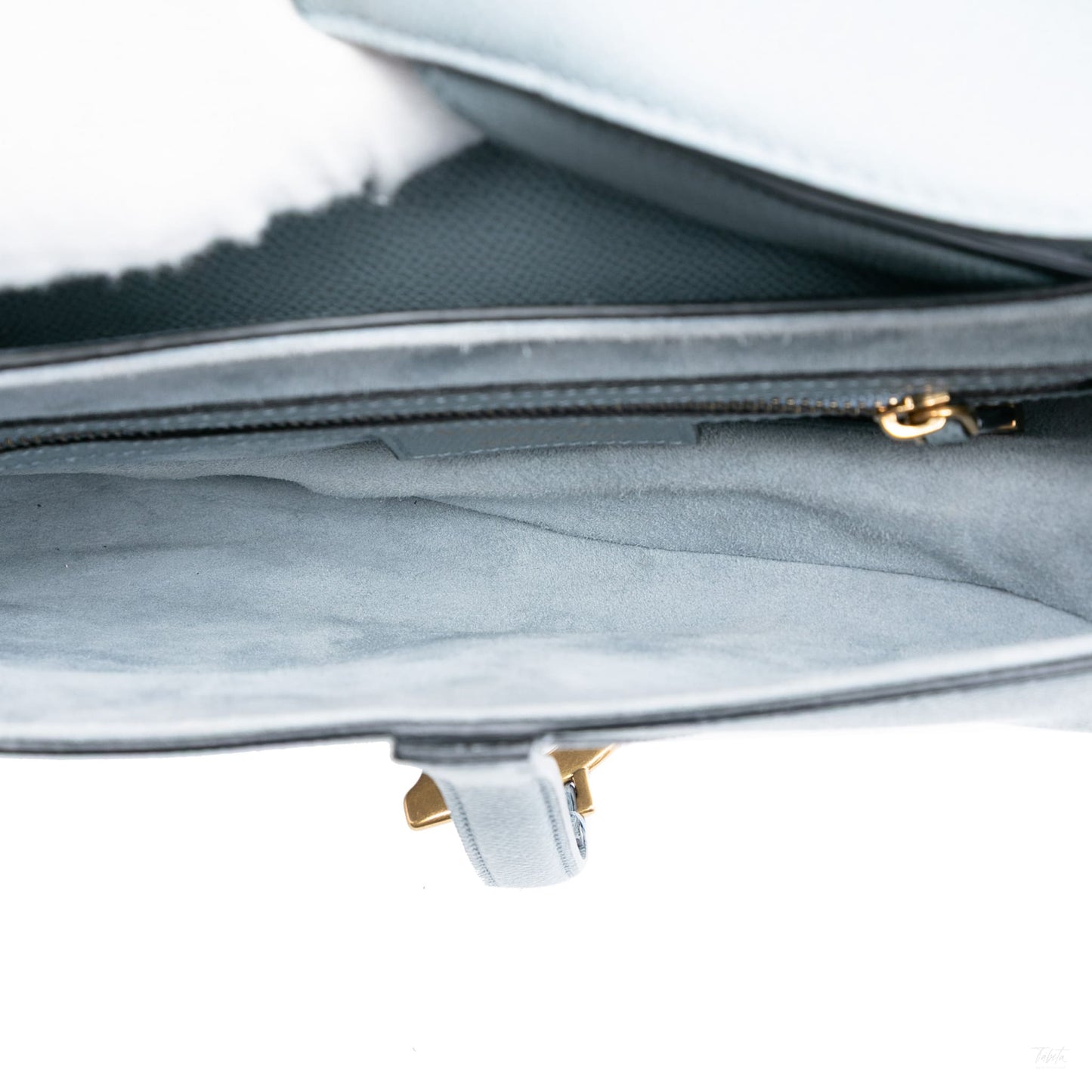 Second hand Dior Saddle Grained Calfskin Leather with strap Handbag Blue - Tabita Bags