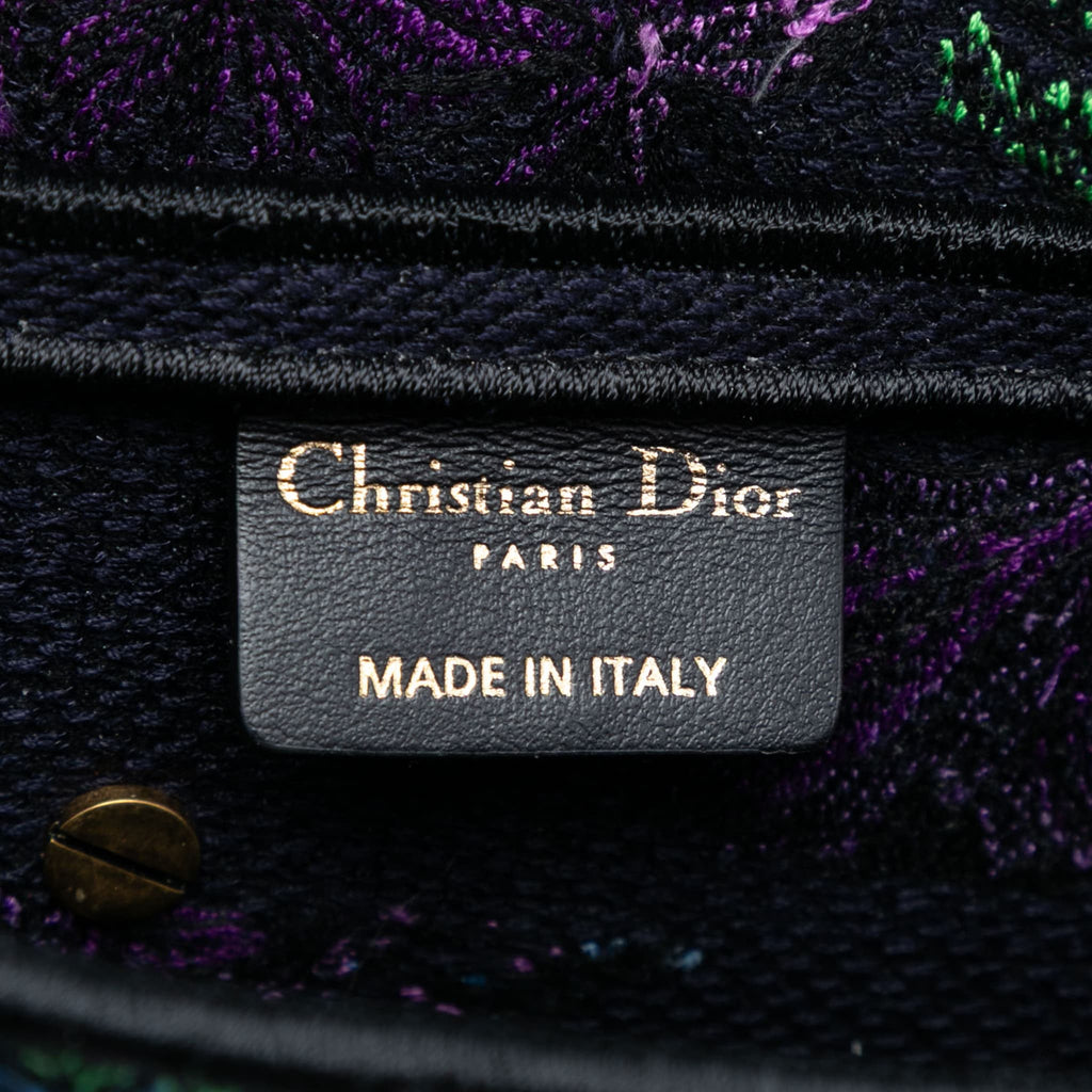 Second hand Dior Saddle Mini Canvas Embroidery Shoulder Bag Blue - Tabita Bags