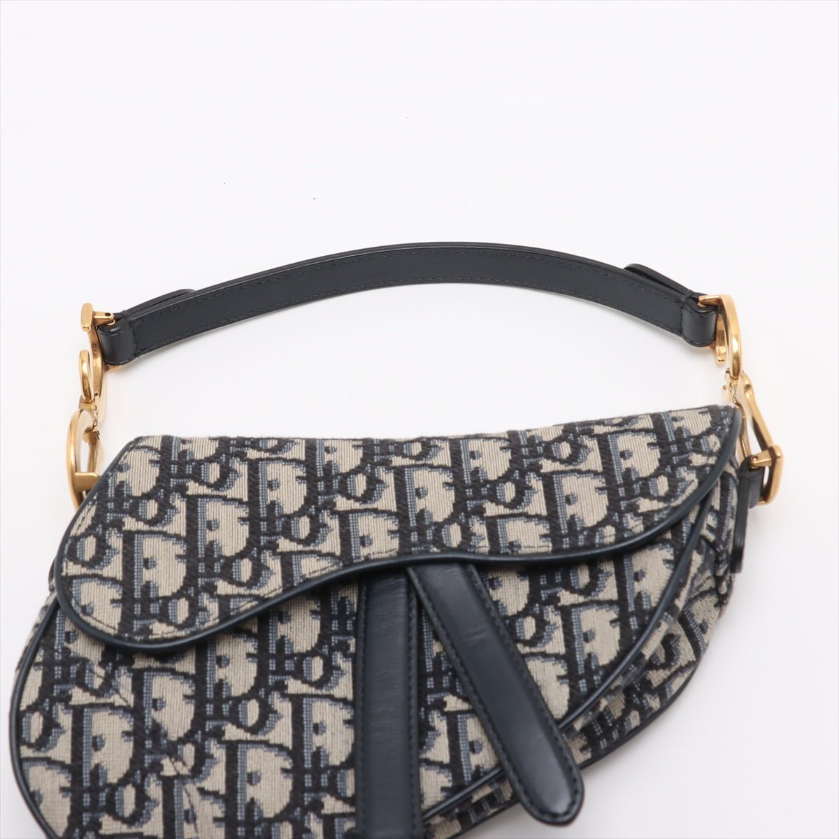 Second hand Dior Saddle Mini Canvas Embroidery Shoulder Bag Blue - Tabita Bags