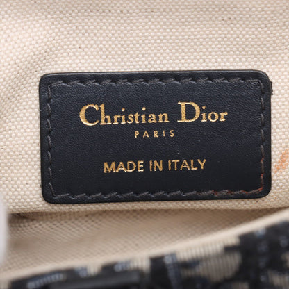 Second hand Dior Saddle Mini Canvas Embroidery Shoulder Bag Blue - Tabita Bags