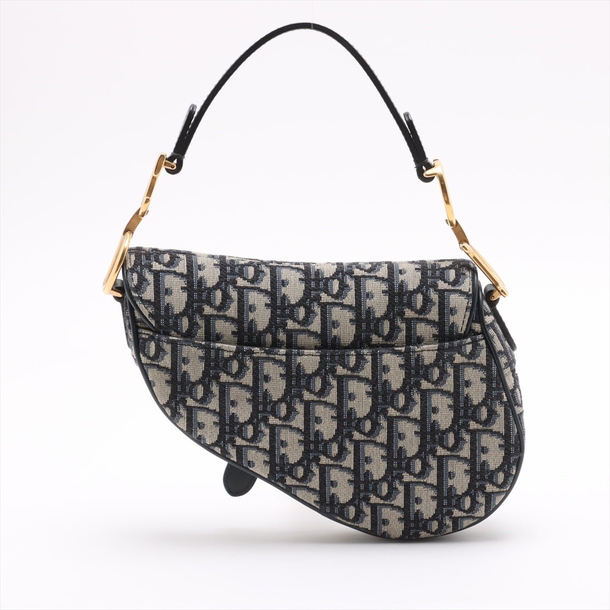 Second hand Dior Saddle Mini Canvas Embroidery Shoulder Bag Blue - Tabita Bags