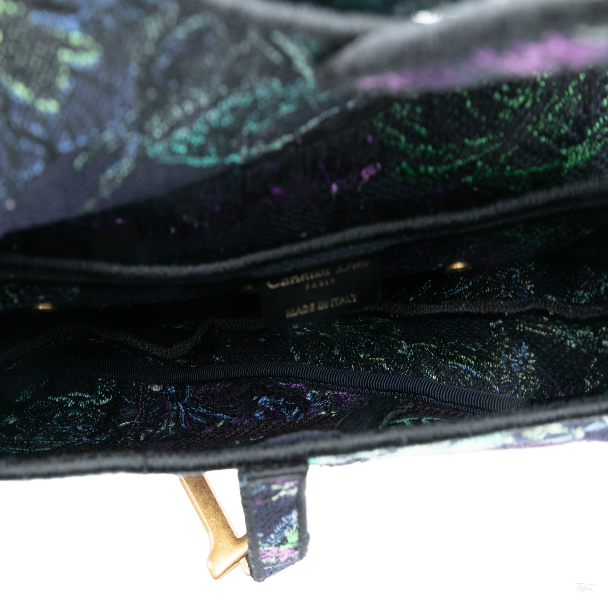 Second hand Dior Saddle Mini Canvas Embroidery Shoulder Bag Blue - Tabita Bags