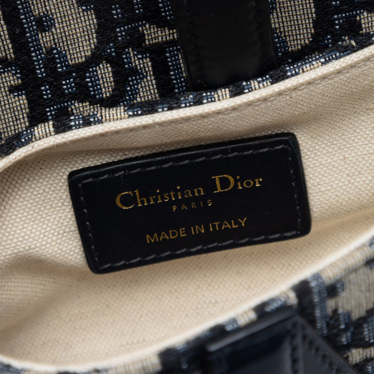 Second hand Dior Saddle Mini Canvas Embroidery Shoulder Bag Blue - Tabita Bags