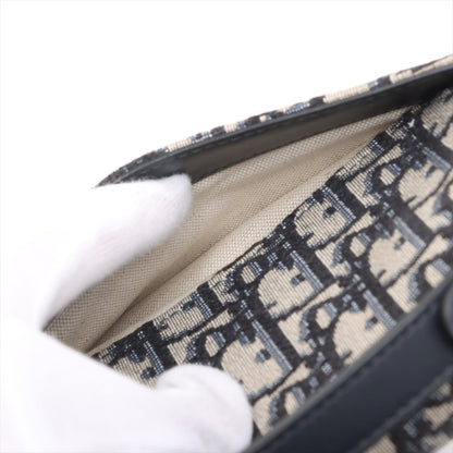 Second hand Dior Saddle Mini Canvas Embroidery Shoulder Bag Blue - Tabita Bags