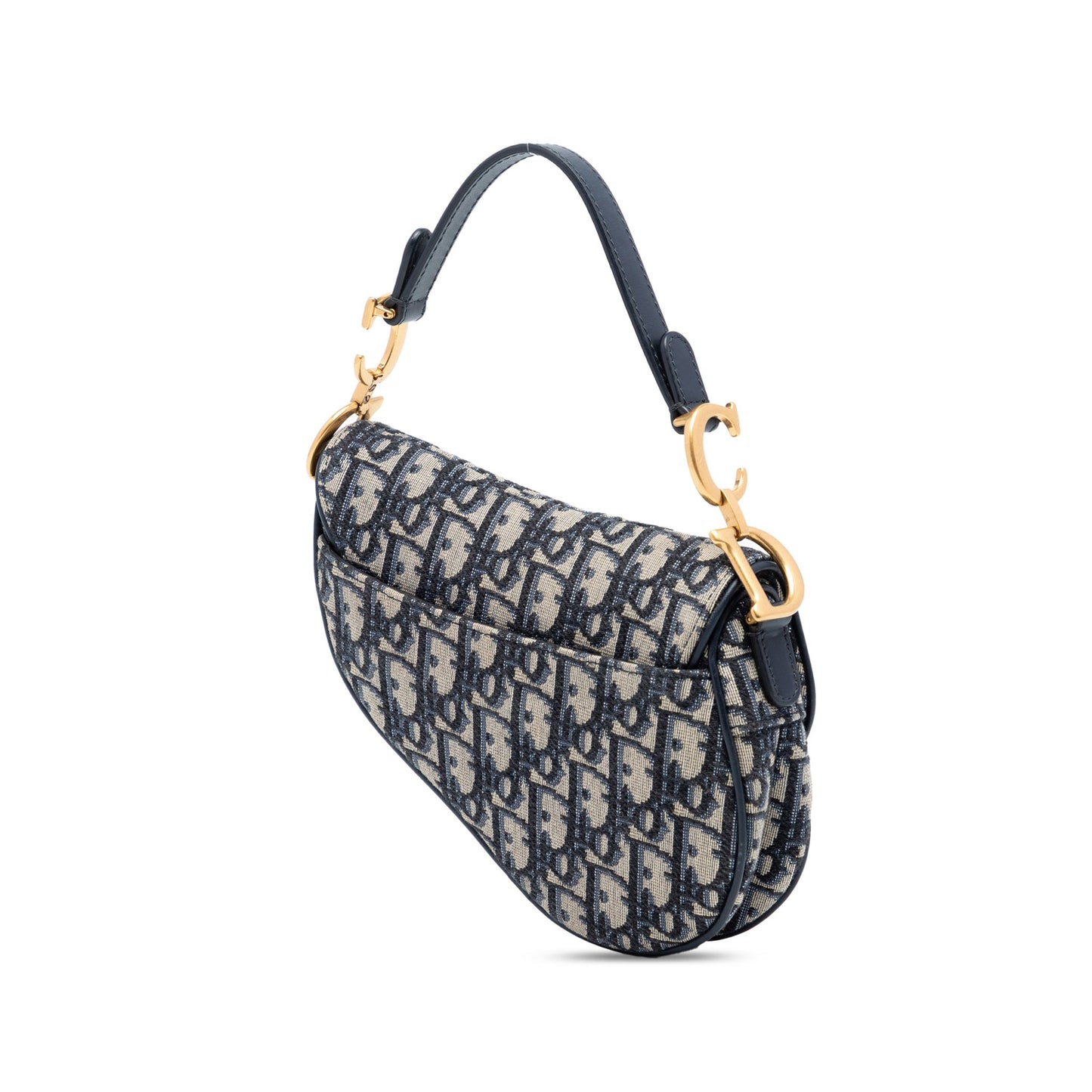 Second hand Dior Saddle Mini Canvas Embroidery Shoulder Bag Blue - Tabita Bags