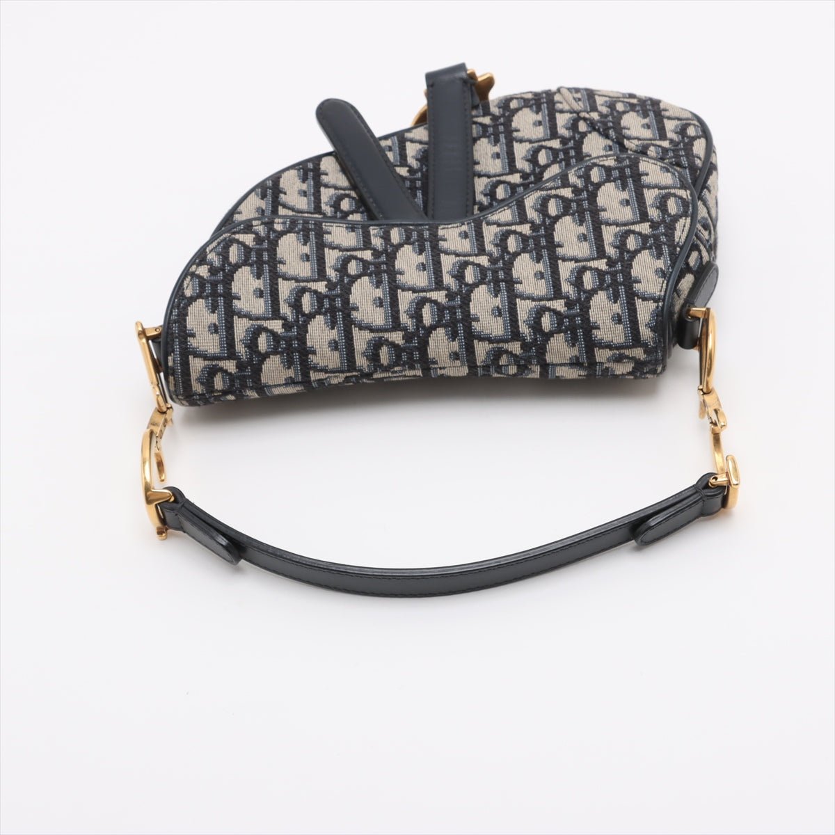 Second hand Dior Saddle Mini Canvas Embroidery Shoulder Bag Blue - Tabita Bags