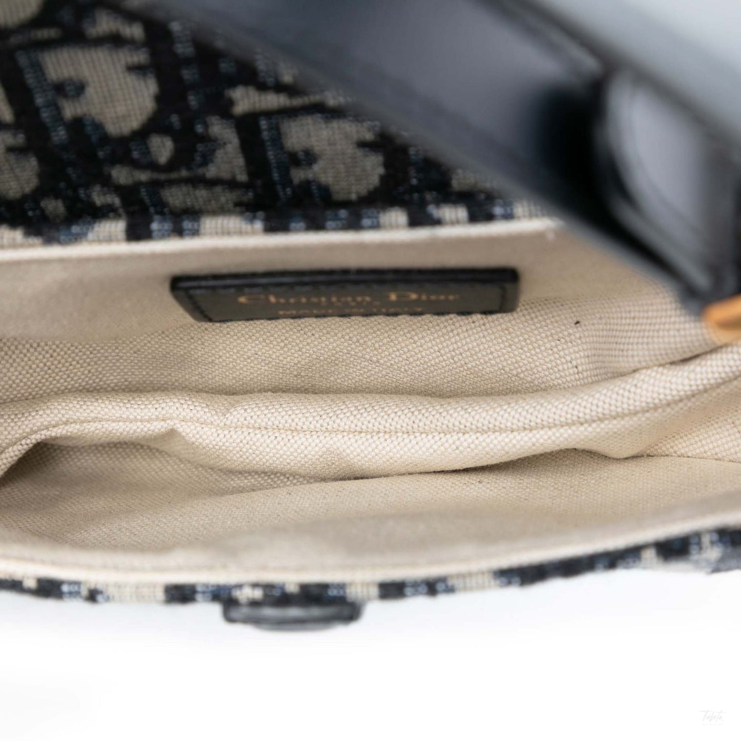 Second hand Dior Saddle Mini Canvas Embroidery Shoulder Bag Oblique Blue - Tabita Bags