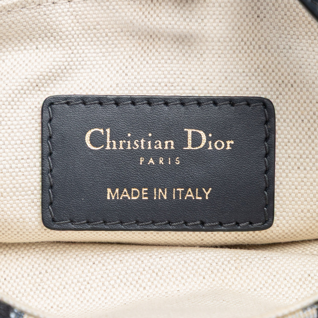 Second hand Dior Saddle Mini Canvas Embroidery Shoulder Bag Oblique Blue - Tabita Bags