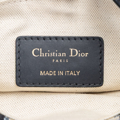 Second hand Dior Saddle Mini Canvas Embroidery Shoulder Bag Oblique Blue - Tabita Bags
