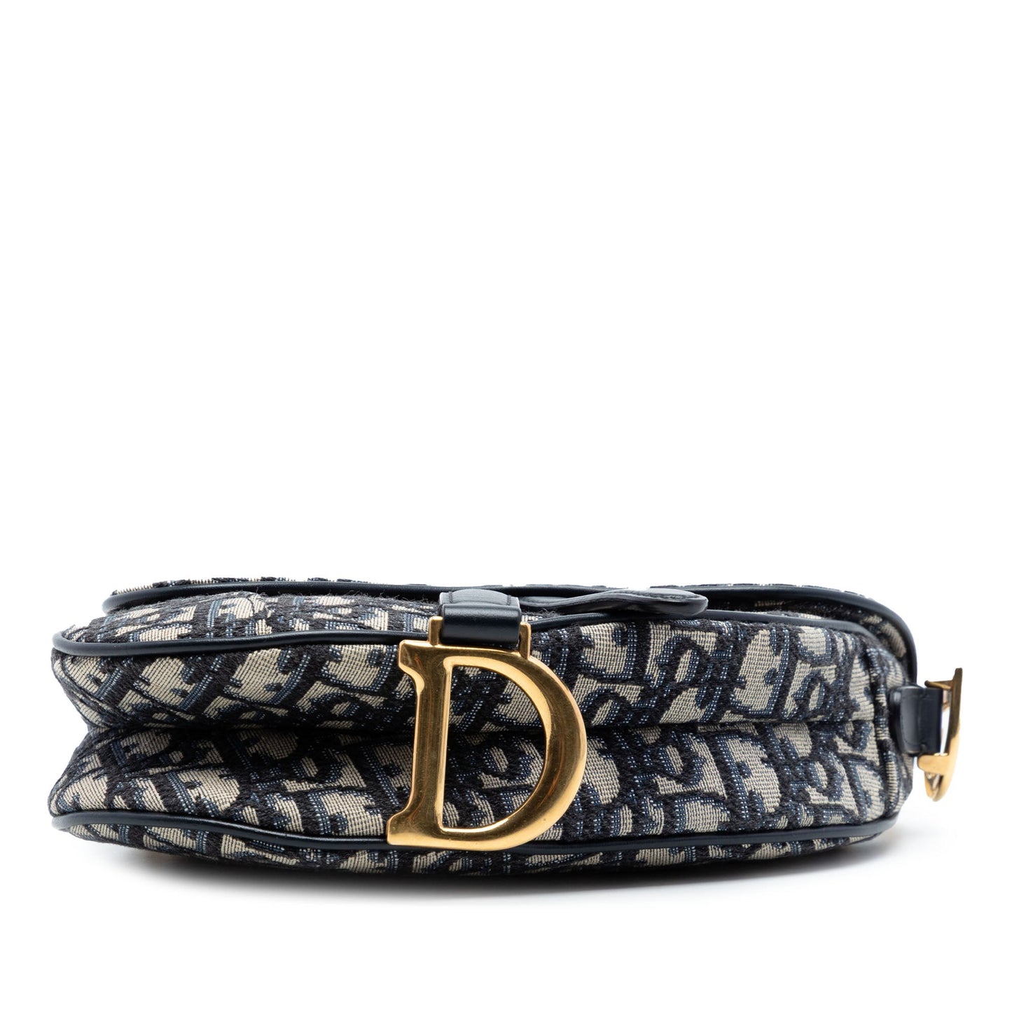 Second hand Dior Saddle Mini Canvas Embroidery Shoulder Bag Oblique Blue - Tabita Bags