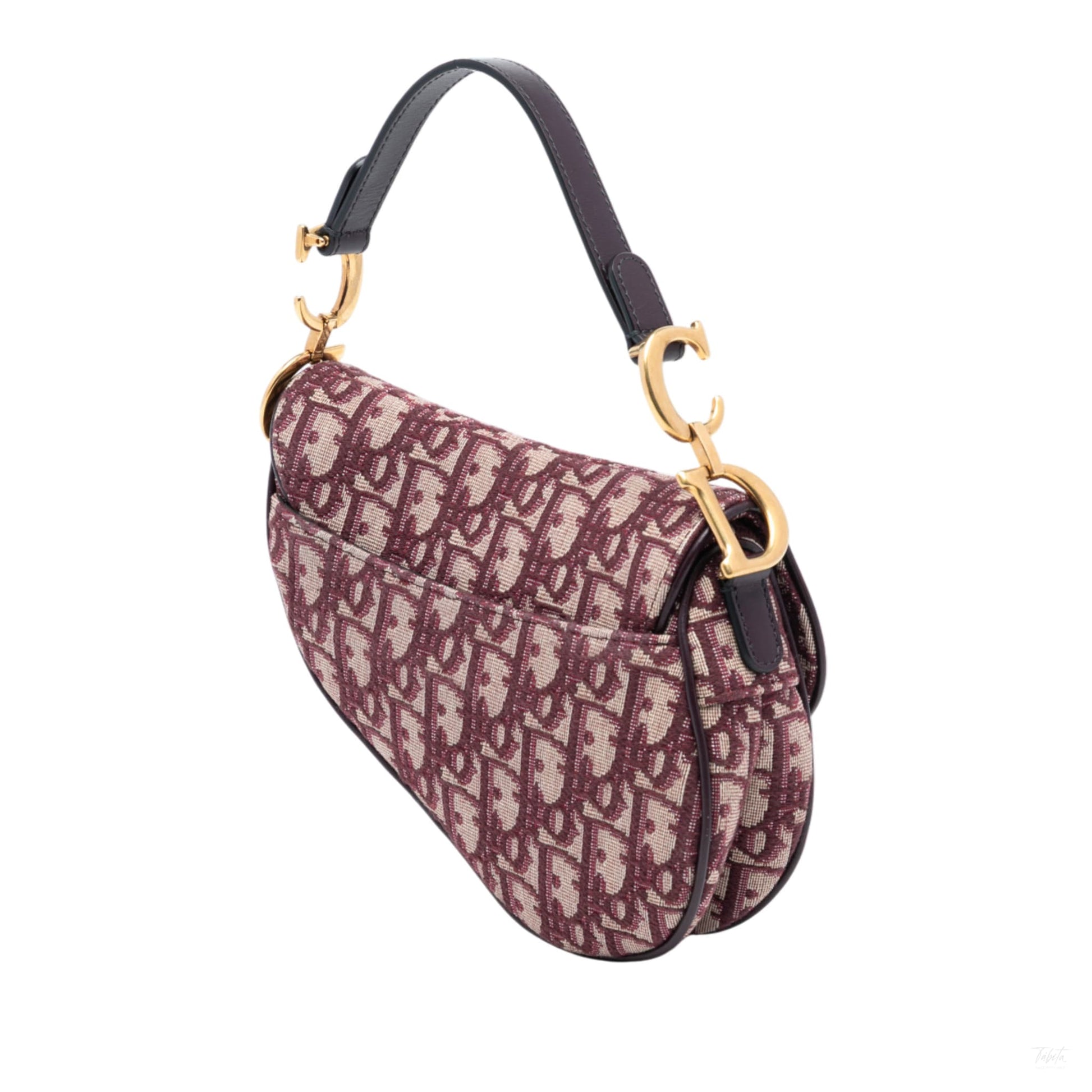 Second hand Dior Saddle Mini Canvas Embroidery Shoulder Bag Oblique Red - Tabita Bags