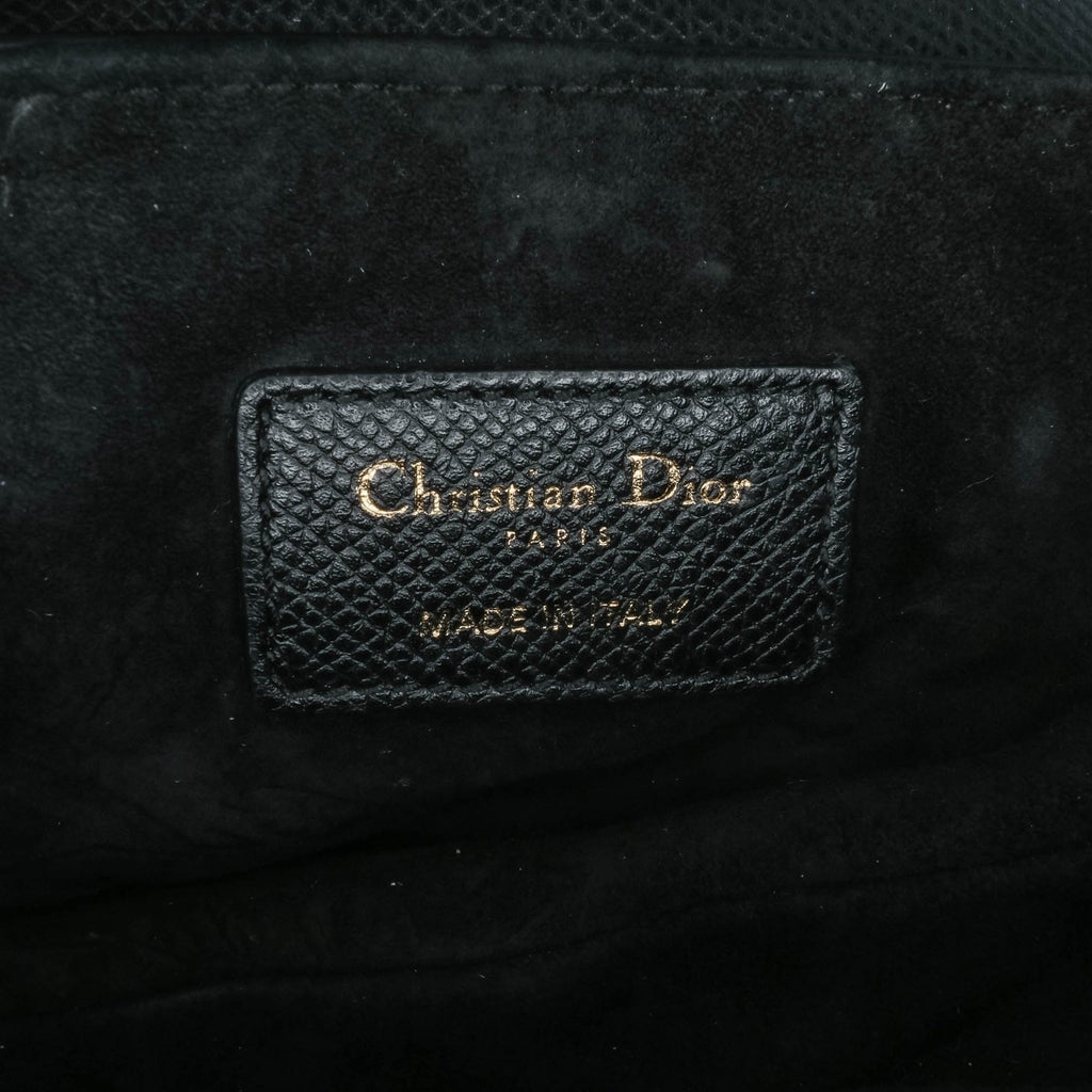 Second hand Dior Saddle Mini Grained Calfskin Leather Handbag No Strap Black - Tabita Bags