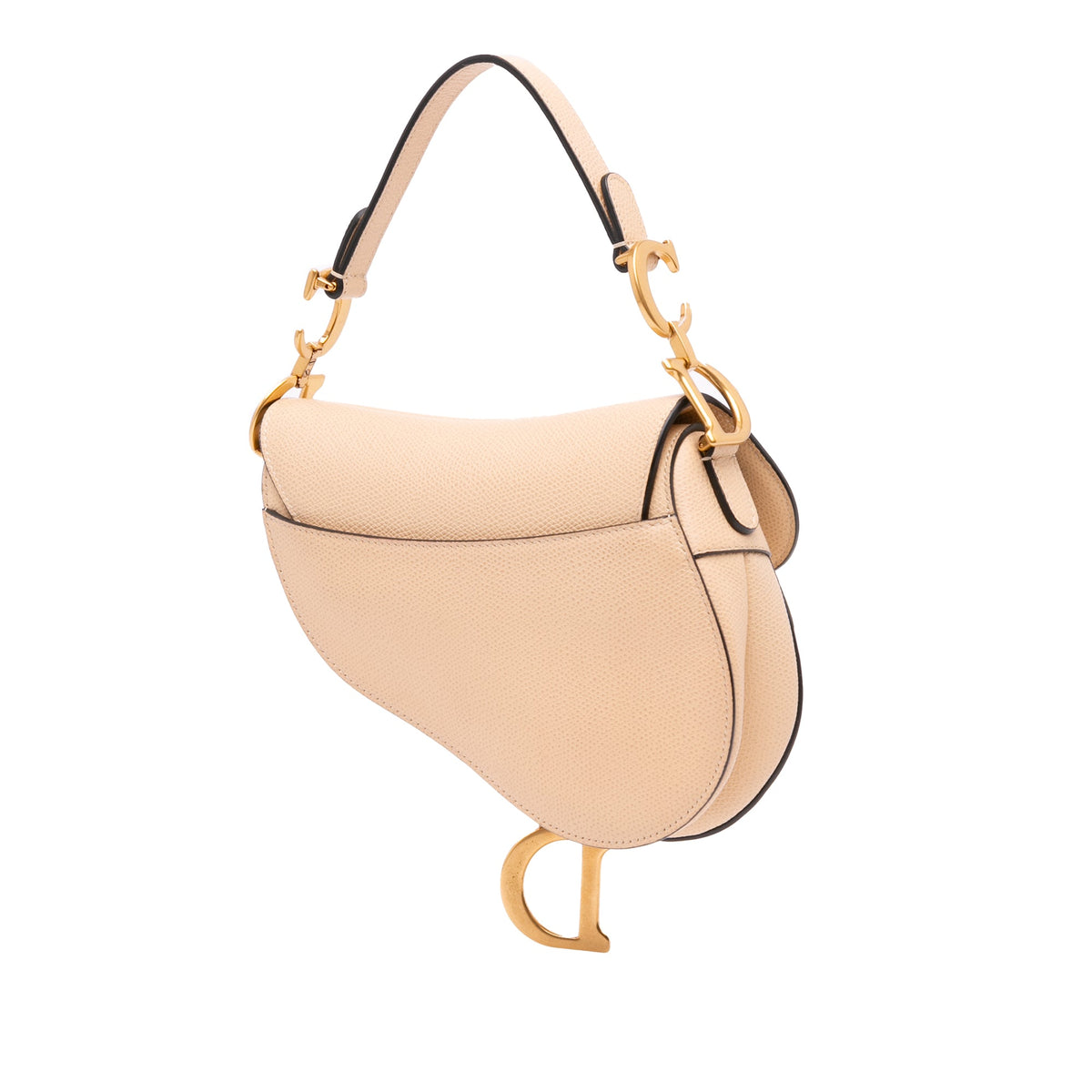 Second hand Dior Saddle Mini Grained Calfskin Leather Handbag No Strap Brown - Tabita Bags
