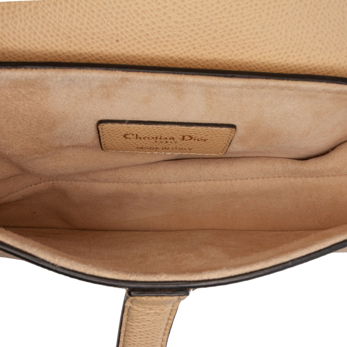 Second hand Dior Saddle Mini Grained Calfskin Leather Handbag No Strap Brown - Tabita Bags