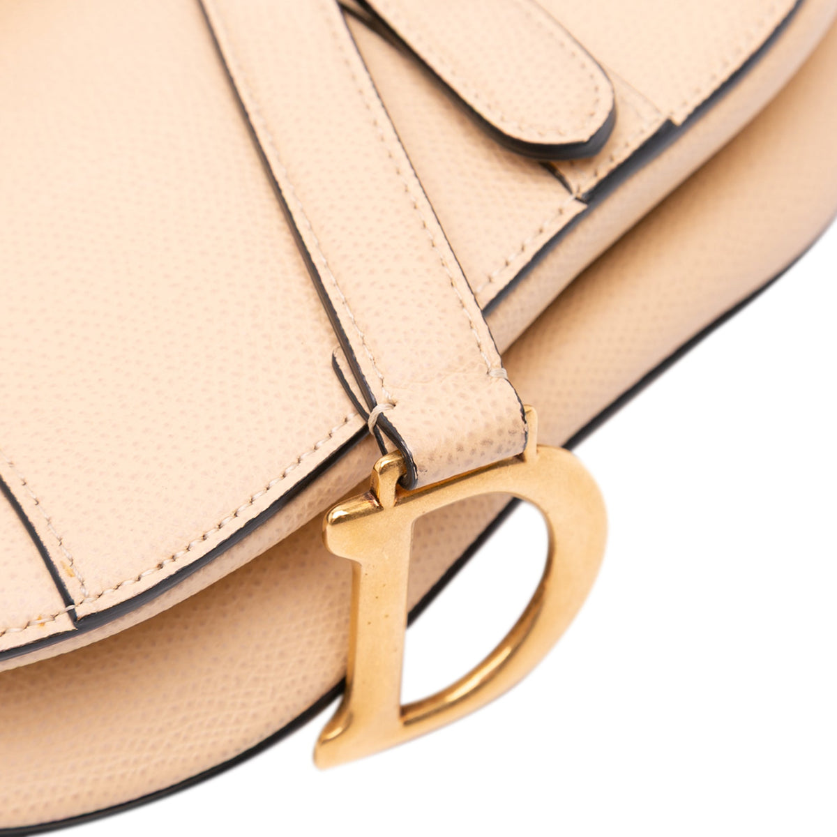 Second hand Dior Saddle Mini Grained Calfskin Leather Handbag No Strap Brown - Tabita Bags