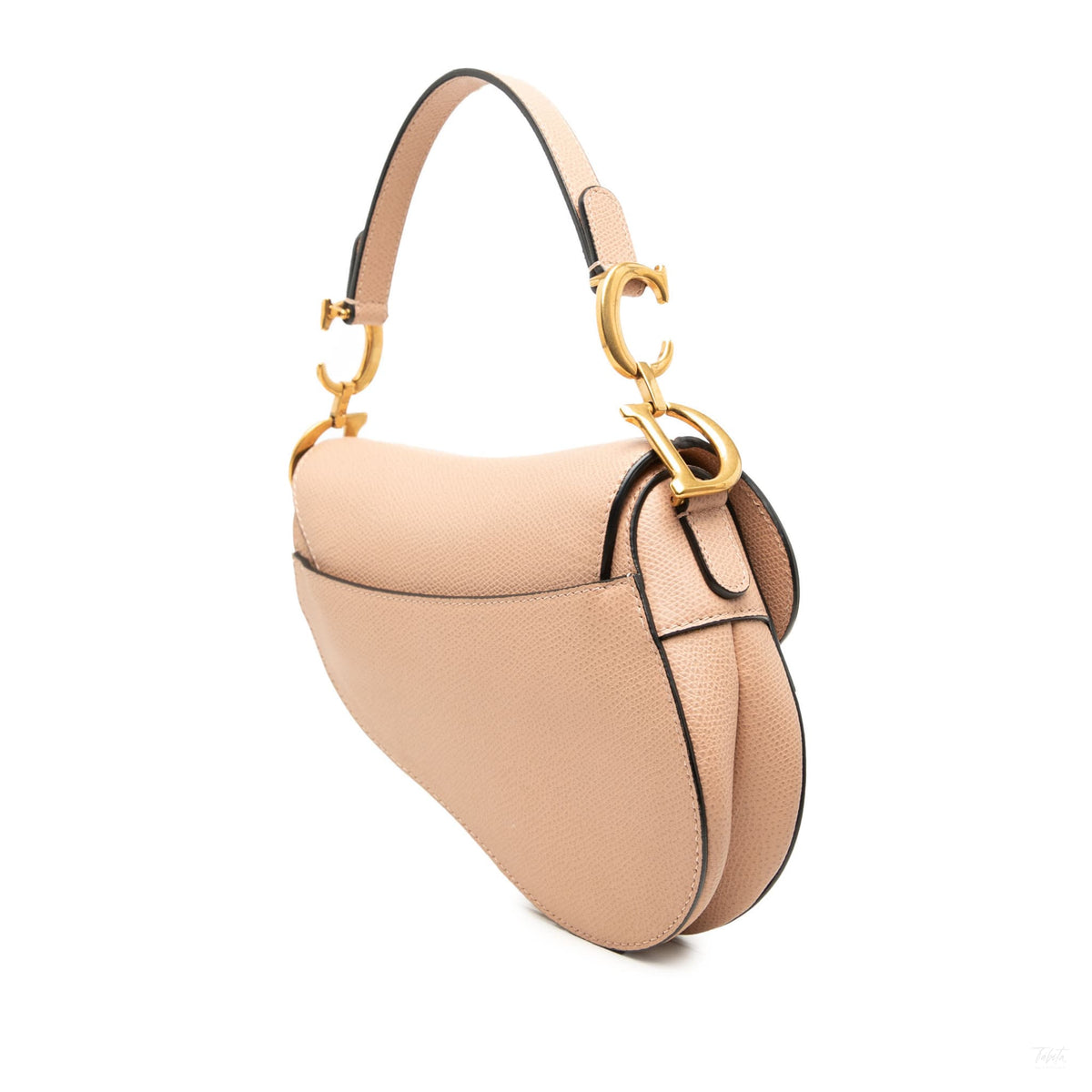 Second hand Dior Saddle Mini Grained Calfskin Leather No Strap Handbag Beige - Tabita Bags