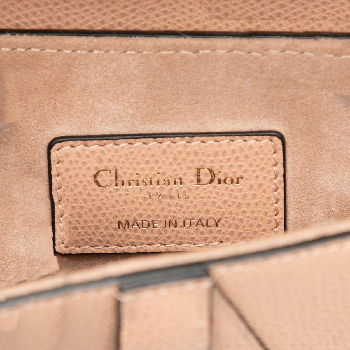 Second hand Dior Saddle Mini Grained Calfskin Leather No Strap Handbag Beige - Tabita Bags