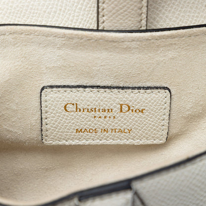 Second hand Dior Saddle Mini Grained Calfskin Leather No Strap Handbag White - Tabita Bags