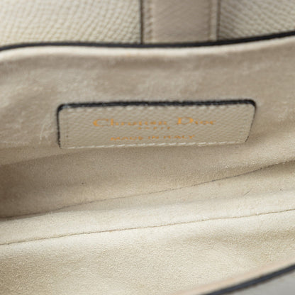 Second hand Dior Saddle Mini Grained Calfskin Leather No Strap Handbag White - Tabita Bags