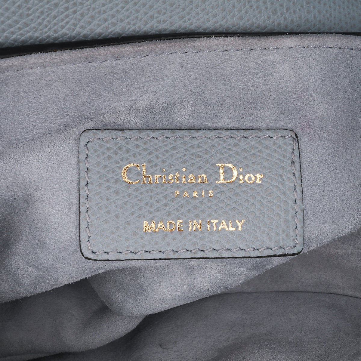 Second hand Dior Saddle Mini Grained Calfskin Leather Shoulder Bag Blue - Tabita Bags