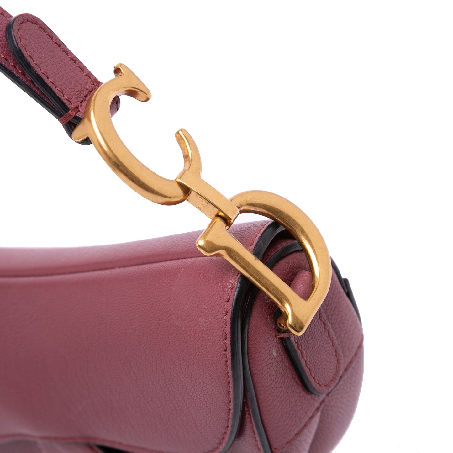 Second hand Dior Saddle Mini Ultrasmooth Calfskin Leather Handbag No Strap Pink - Tabita Bags