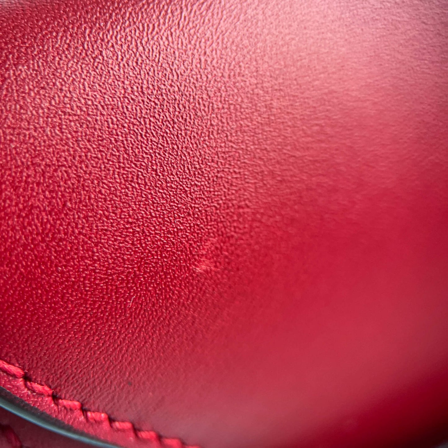 Second hand Dior Saddle Mini Ultrasmooth Calfskin Leather No Strap Handbag Cherry Red - Tabita Bags