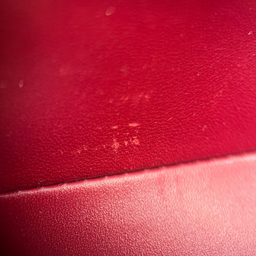 Second hand Dior Saddle Mini Ultrasmooth Calfskin Leather No Strap Handbag Cherry Red - Tabita Bags