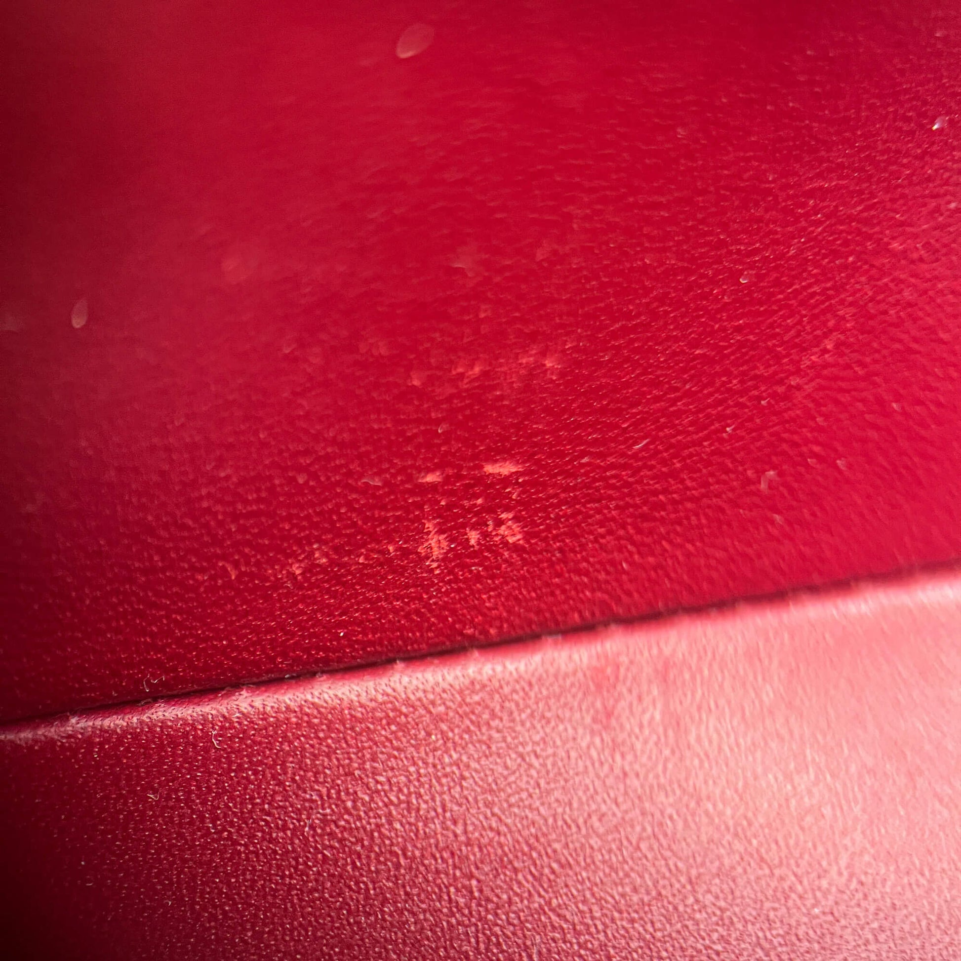 Second hand Dior Saddle Mini Ultrasmooth Calfskin Leather No Strap Handbag Cherry Red - Tabita Bags