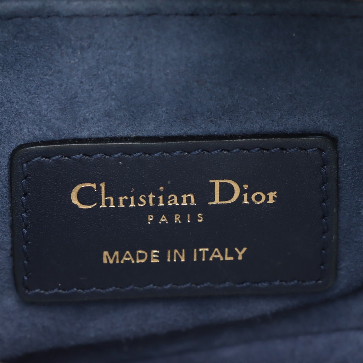 Second hand Dior Saddle Mini Ultrasmooth Calfskin Leather Saddle Handbag No Strap Navy - Tabita Bags