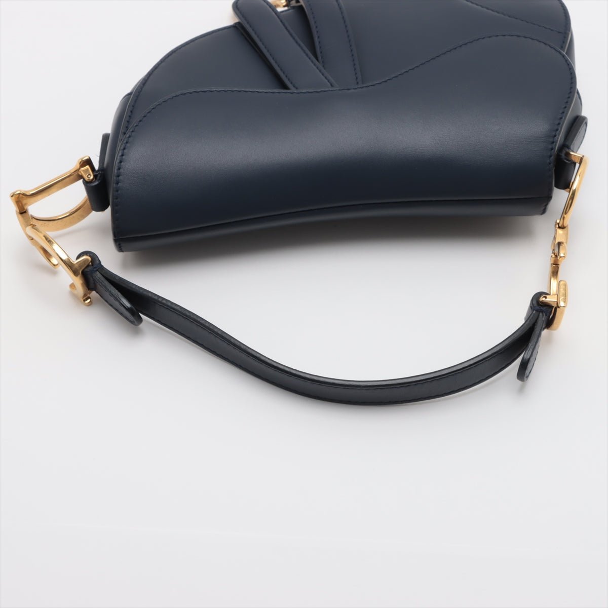 Second hand Dior Saddle Mini Ultrasmooth Calfskin Leather Saddle Handbag No Strap Navy - Tabita Bags