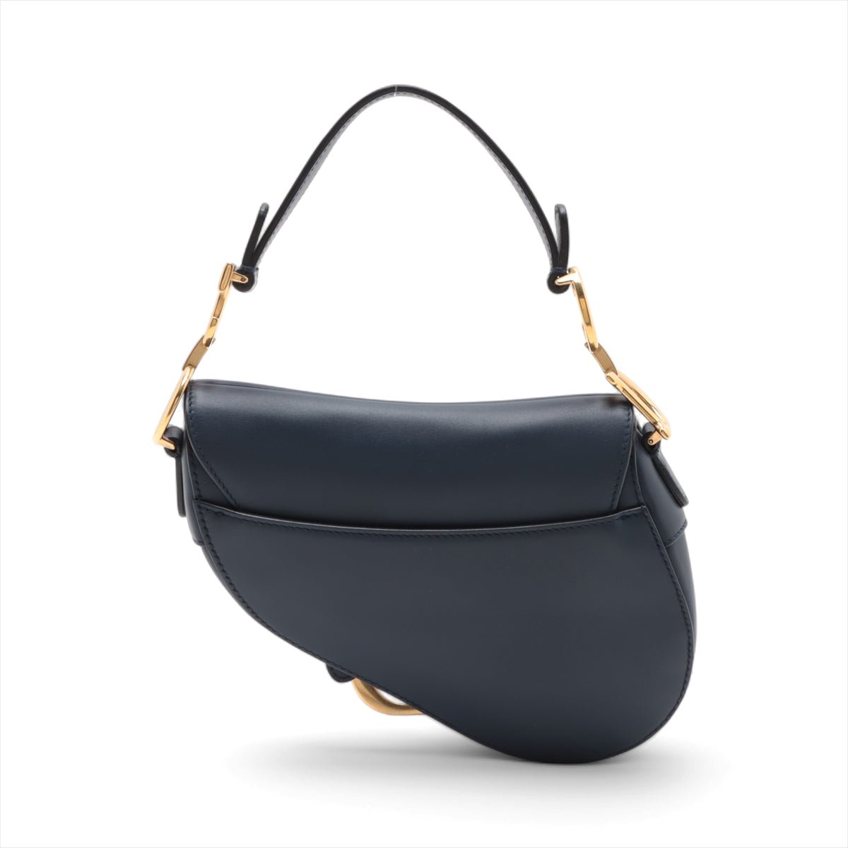 Second hand Dior Saddle Mini Ultrasmooth Calfskin Leather Saddle Handbag No Strap Navy - Tabita Bags