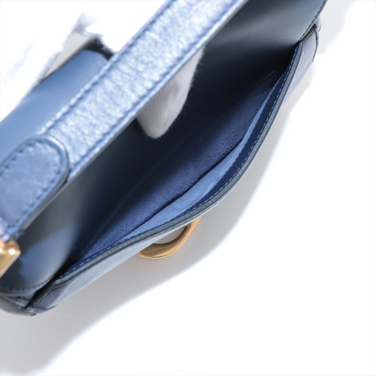 Second hand Dior Saddle Mini Ultrasmooth Calfskin Leather Saddle Handbag No Strap Navy - Tabita Bags