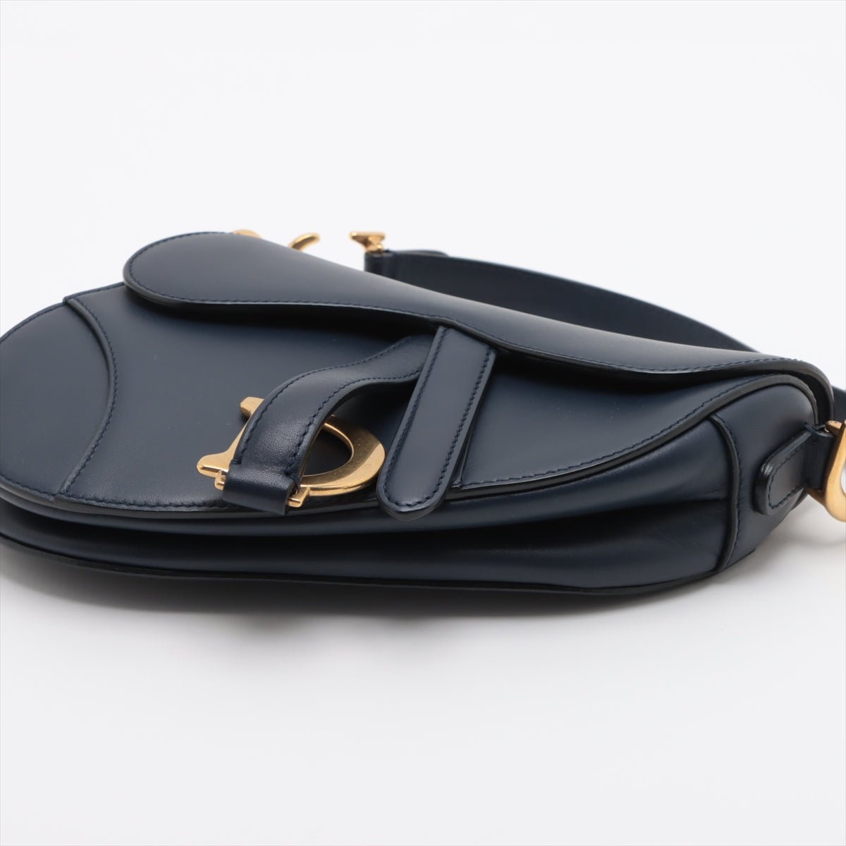 Second hand Dior Saddle Mini Ultrasmooth Calfskin Leather Saddle Handbag No Strap Navy - Tabita Bags