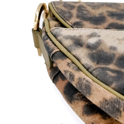 Second hand Dior Saddle Ostrich Leather Saddle Bag Animal print - Tabita Bags