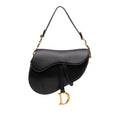 Second hand Dior Saddle Smooth Calfskin Leather 2-Ways Handbag Black - Tabita Bags
