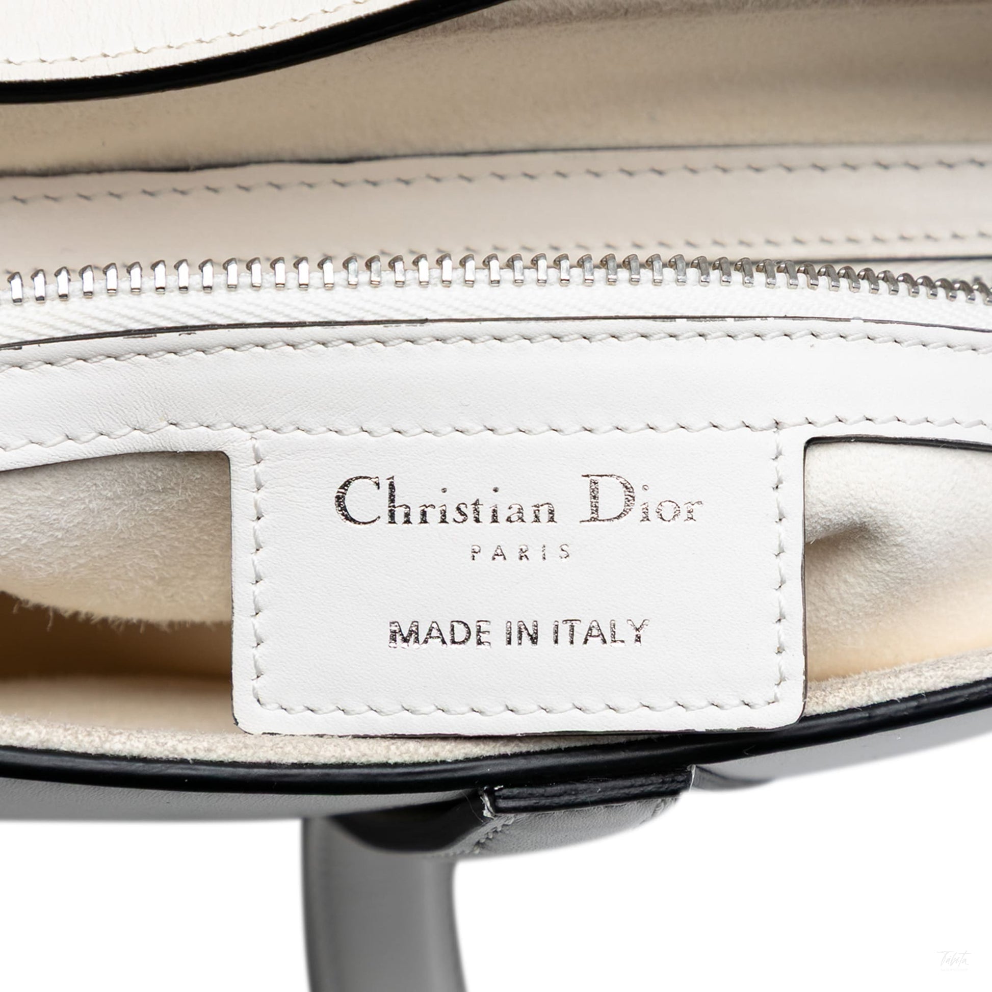 Second hand Dior Saddle Smooth Calfskin Leather No Strap Handbag White - Tabita Bags